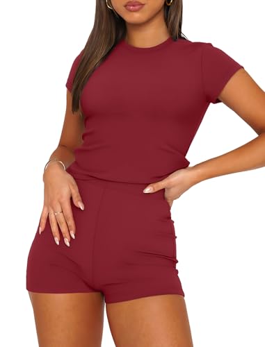 Image of SAMPEEL Womens Two Piece Lounge Sets Casual Summer Outfits 2 Piece Short Matching Clothing Set