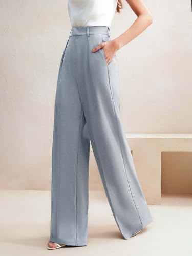 Image of KOTTY Women's Elegant High-Waist Wide-Leg Trousers for Office & Casual Wear