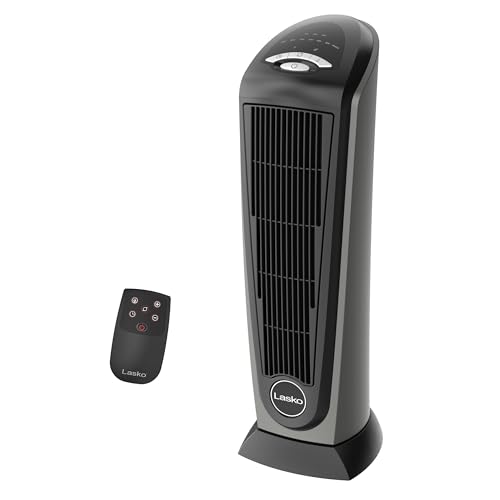 Lasko 1500W Ceramic Tower Space Heater with Remote, Thermostat, Timer & Widespread Oscillation, Portable Electric Heater for Indoor Use, Bedroom & Living Room, 751320 by Lasko - Used condition - US$50.40