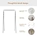 Heekaby Clothes Drying Rack Foldable, Stainless Steel Portable Clothes Rack Collapsible, Folding Clothes Rack for Indoor & Outdoor, Portable Clothes Airer for Travel (with Hooks)