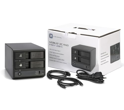Image of Oyen Digital Mobius 2C RAID 40TB 2-Bay USB-C Hard Drive Array