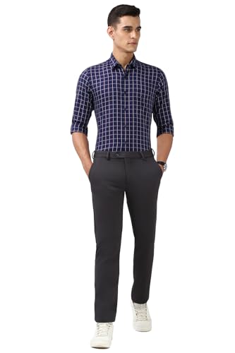 Image of Peter England Men Cotton Premium Checkered Full Sleeve Slim Fit Casual Shirt