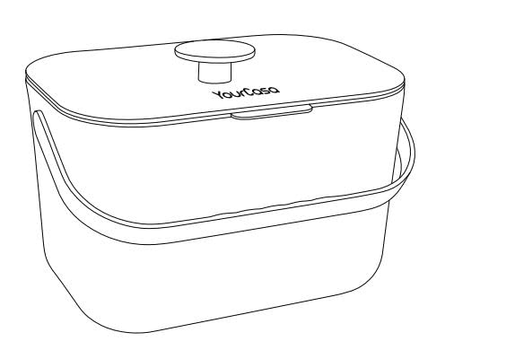 YourCasa® Compost bin kitchen counter with lid - 5L - Countertop compost bin - Composting bin - Dishwasher Safe - Odour Proof - Inner Sieve - Indoor compost bin kitchen composter (Mint)