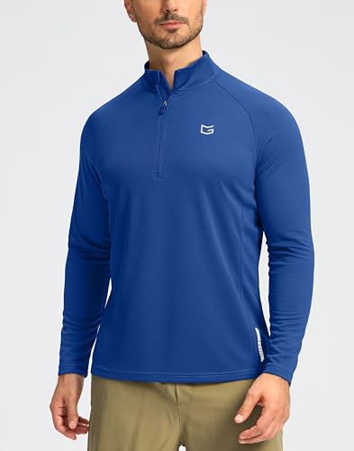Image of G Gradual Men's Quarter Zip Pullover Running Athletic Shirts Long Sleeve | Lightweight, Quick Dry, Moisture Wicking, Sun Protection, 1 /4 Zip Golf Pullover for Men Workout, Gym, Hiking, Casual