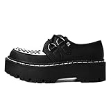  T.U.K. Vegane Schuhe mit Schnürung DoubleDecker, Schwarz / Weiß, 42 EU