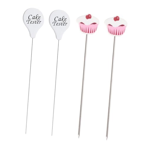 KICHOUSE 4pcs Cake Baking Supplies Stainless Steel Cake Tester Bread Tester Biscuit Stirring Pin Easy to Use