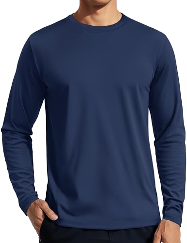 TACVASEN Men's Long Sleeve UPF 80+ Shirts Sun Protection UV SPF Shirts Rash Guard Fishing Running Quick Dry Lightweight