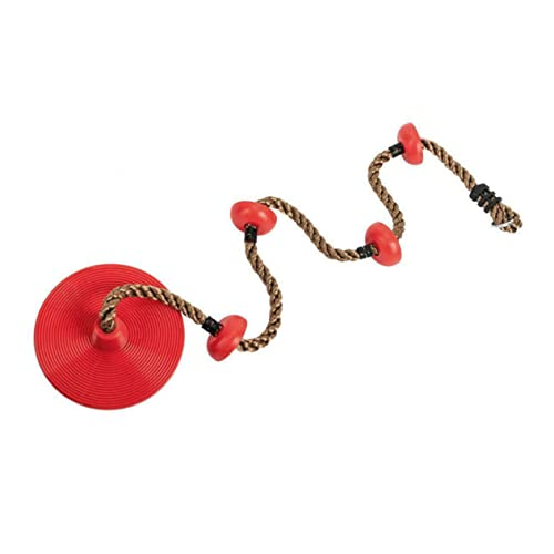 YARNOW Swing Round Disk Swing for Indoor and Outdoor Fun Cord Materials Strong Load Bearing for Boys and Red