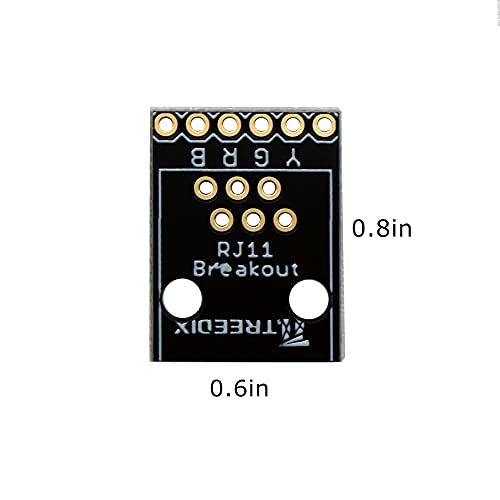 Treedix 4PCS placa breakout RJ11 6 pines negra miniatura 4