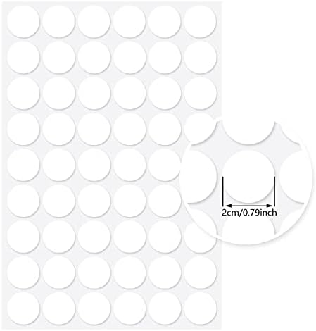 4 Sheets 216 Pcs White Self-Adhesive Screw Hole Stickers, 21mm/0.83In Screw Sealing Stickers Cover the Ugly Screw Hole Stickers 54 in 1 White Plastic Self Adhesive Stickers