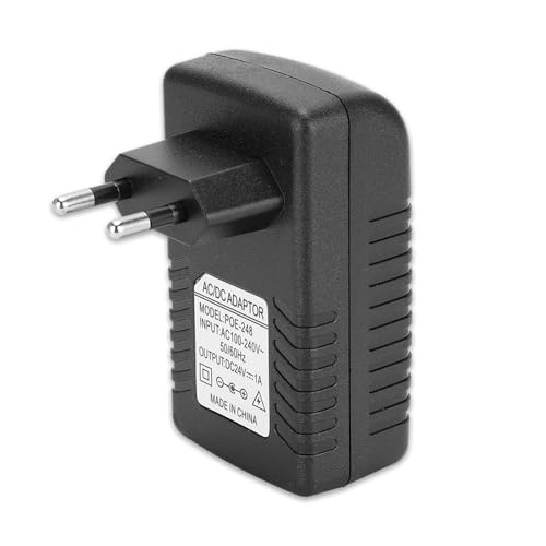 Prise Murale Injecteur POE, DC 24V 1A Adaptateur Secteur, Court-Circuit, surintensité, Protection Contre Les surtensions Norme UE/US 100-240V en Option pour Les appareils POE(Transl)