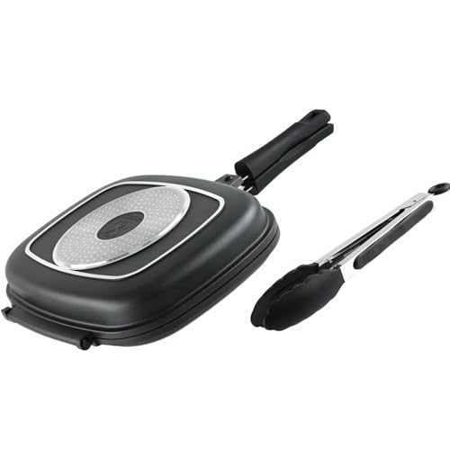 Stone&Stone Doppelseitige Grillpfannen 32 cm, steinbeschichtete Antihaftpfannen Deutsche Qualität Greblon C3+, verwendet von MICHELIN-Sternerestaurants | Deutsche Antihaftbeschichtung Stone&Stone Doppelseitige Grillpfannen 32 cm, steinbeschichtete Antihaftpfannen Deutsche Qualität Greblon C3+, verwendet von MICHELIN-Sternerestaurants | Deutsche Antihaftbeschichtung