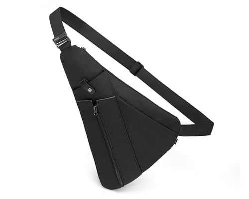 OSOCE Sling Bag for Men, Anti-Theft Crossbody Chest Pack, Minimalist Daypack with Water Bottle Holde