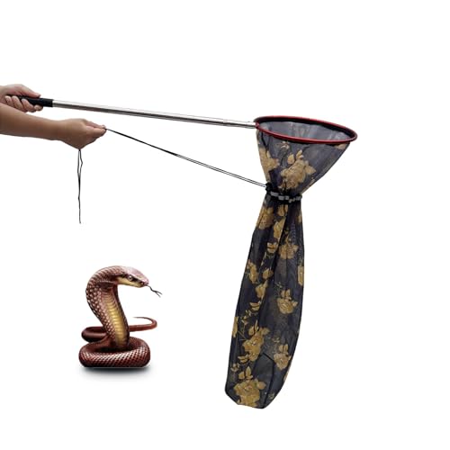 Image of Snake Catcher Net, Rattlesnake Grabber Handling Tool Large Reptile Closure Net, Snake Traps Telescopic Pole Stick, Rattle Snake Moving and Catching Picker with a Handle Extendable from 26'' to 45''