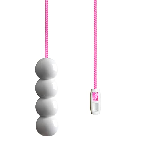 Light Pull Cord String with a Bead Style Ice White Handle, Choice of Bright and Fun Cord Colours. (Bright Pink)