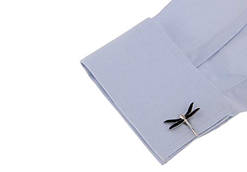 Mancuernillas Dragonfly negras clásicas para hombre miniatura 2