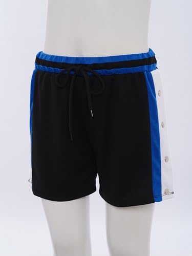 TiaoBug Kids Boys Tear Away Basketball Shorts Drawstring Press Button Side Split Workout Sports Shorts3