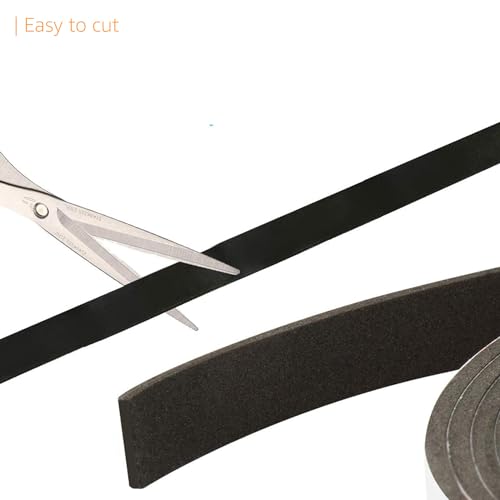 Image of Amazon Basics Single Side High Density Self Adhesive Foam Seal Tape, Weather Stripping Doors and Window Insulation Soundproofing -12MMX5MTR-6MM- Pack of 1