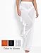 NewBull Women's Mesh Pants Ruffle Sheer Cover Up for Bikini Bottom See-through Trousers Long Perspective Swimsuit Clubwear (US, Alpha, Medium, Regular, Regular, white)
