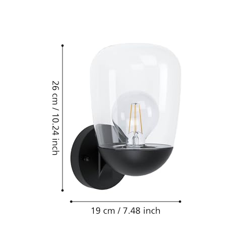 Lanterne extérieure Donatori au design rétro noir et verre