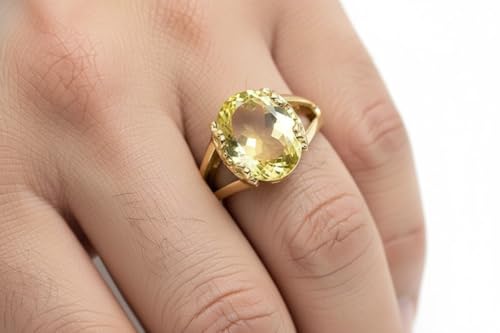 Image of 55Carat Choose Your Color Genuine Stone Ring 18K Gold Plated Oval Handmade Jewellery for Gift Sizes 4-13