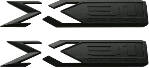 Image of Pair Set Sierra 1500 X31 Off Road Emblems 3D Rear Bodyside Truck Bed Decal Badge Nameplate Replacement for 2019-2022 Sierra 84682662 (Matte Black)