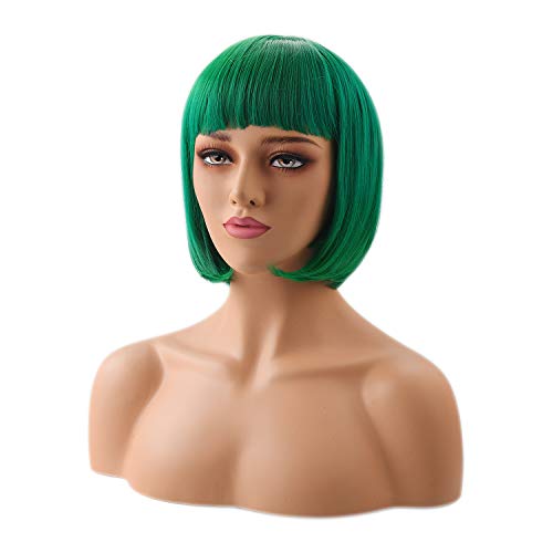 Neitsi 100% Kanekalon Fiber 14"(35cm) Women's Cosplay Short Synthetic BOB Hair Wigs Christmas Party (Green)