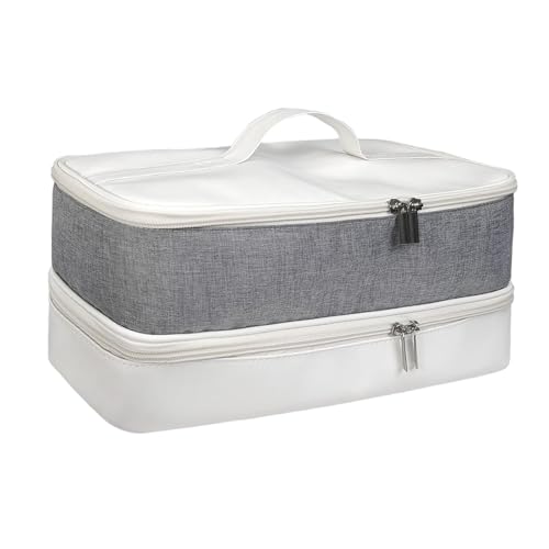 MERIGLARE Estojo de viagem de camada dupla, bolsa de secador de cabelo, estojo de armazenamento, estojo de transporte de viagem para escova de secador de cabelo