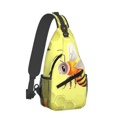 Bolso bandolera cruzado Bee in Flower para hombre y mujer miniatura 2