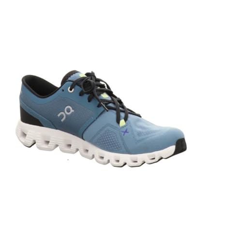Image of On Men's Cloud X 3 Running Shoes, Pewter /White, 8 US