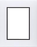 18x24 White & Black Double Picture Mats with White Core Bevel Cut for 13x19 Pictures