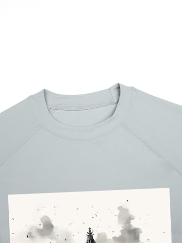 Camiseta de Natación para Hombre Chinese Ink Painting, Mascara contra Rayos UV UPF 50+, Manga Larga, Compresión para Surf, Secado Rápido miniatura 4
