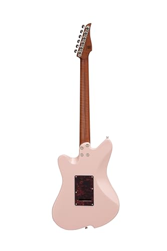 Image of Electric Guitar JZ FRO Shell Pink Gloss Handmade in Japan MIJ Roasted Flame maple Neck Stainless Steel Frets Gotoh Bridge Gotoh Locking Tuner 6 Strings Modern C Neck For All Levels