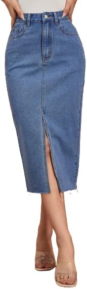 BLACKX Denim Skirt for Women| Short Denim Skirt for Women| Denim Slit Skirt for Women - 1003