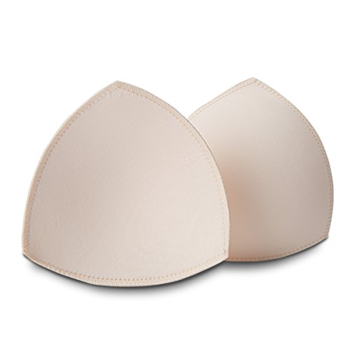 Sermicle Bra Inserts 4 Pairs, Bra Pads Sewed Stitched Removable For Sports Bra B/C,C/D & D/E Cup Optional (Beige Triangle, B/C Cup) #TOP5