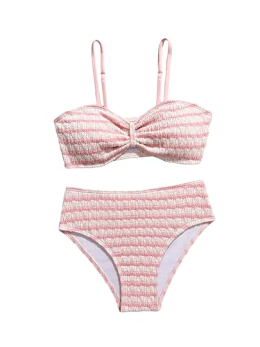 Image of RoseSeek Girl's 2 Piece Padded Bathing Suit Wireless Starfish Swimsuit Spaghetti Strap Vacation Beachwear Set