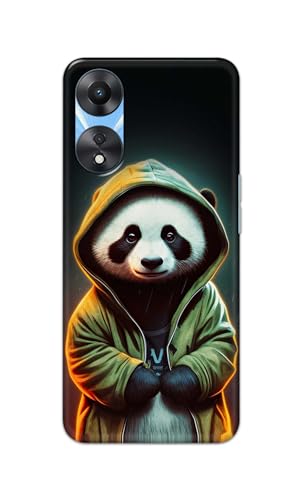 Image of Printed Hard Back Cover Case for Oppo A78 5G | Oppo A58 5G Back Cover (Cartoon Panda) -1111
