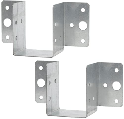 AERZETIX - C58649 - Lot de 2 Sabots de charpente à ailes extérieures 51x45x65 mm - à 14 trous - en acier zingué Z275