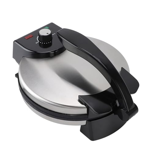Image of Stainless Steel Non-Stick Electric Tortilla Maker, 10‘’ Roti Maker Machine, Temperature Control, for Tortillas,Chapati Maker Machine, Burrito Maker, Tortillera