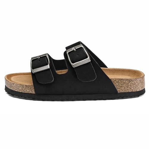 Image of K KomForme Kids Sandals Boys Girls Slide Cork Footbed Slipper with Adjustable Straps for Little Kid /Big Kid