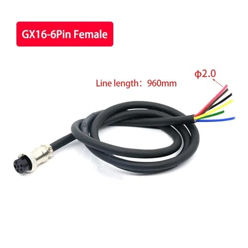 Conector de aviación GX16 6 pines femenino impermeable miniatura 2