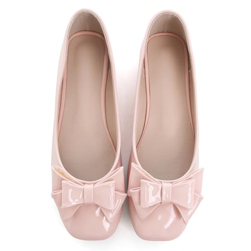 Image of Dear Time Women's Casual Foldable Ballet Flats Square Toe Ballerina Flats Shoes Comfortable
