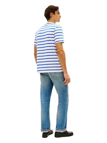 Tommy Hilfiger Men's Essential Regular Fit Pocket Tee,Ecru/Regal Blue Stripe X-Large - image 5