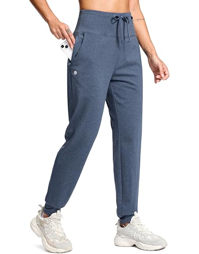 Image of G Gradual Women's Fleece Lined Joggers with Zipper Pocket Water Resistant Running Hiking Pants Winter Warm Thermal Sweatpants