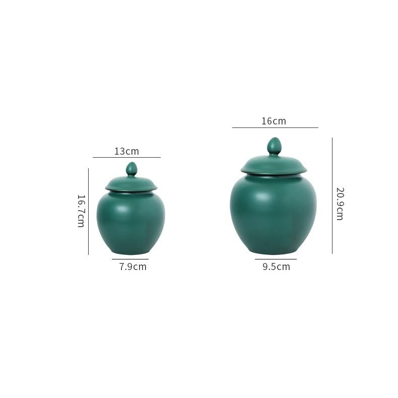 Lata de té Caja de té cerámica (Grande y pequeña), Recipiente hermético for, Tarro for almacenar, for Negro Verde, General Carrito de té(B)