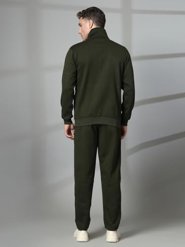 Image of CHKOKKO Track Suit For Man High Neck Winter Tracksuit Men Full Zip Jacket With Elastic Waist Lower And Soft Sports Activewear Set For Gym Running And Casual Use