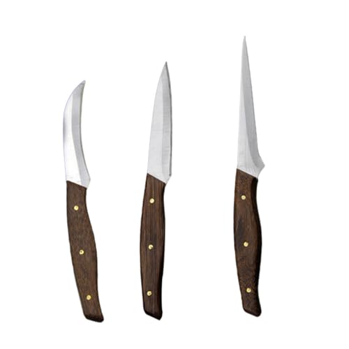 NAMOARLY Set of Fruit Carving Knives Paring Carving Knives Easy to Use Wooden Handle Stainless Steel