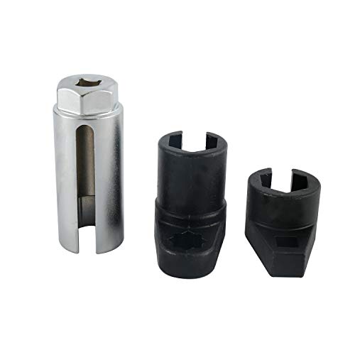 Btshub 3 Pcs Oxygen Sensor Removal Tool Kit 3/8 & 1/2-Inch Drive Oxygen Sensor Socket Wrench #TOP2