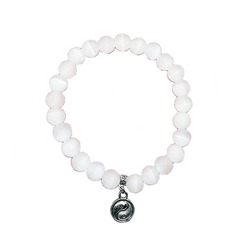 ISHNAMMA Selenite Bracelet Energized Selenite Bracelet - Reiki Healing Bracelet for Men and Women, Helps in bringing Peace and Harmony, Boosting Self-Esteem and Self-Confidence, Beads size - 8mm,