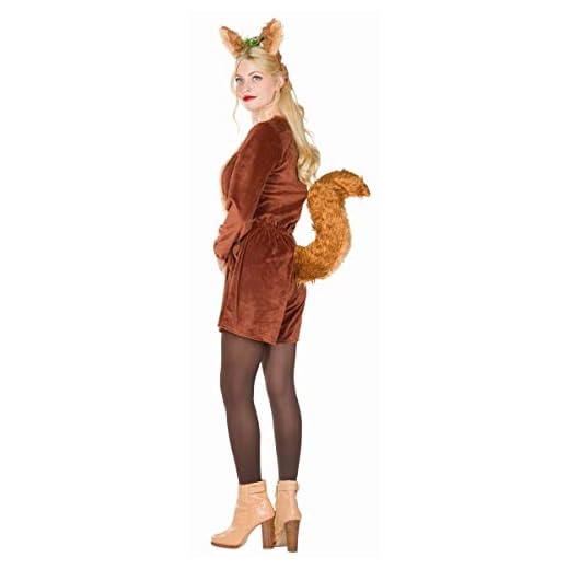 Rubie's 13440-42 dam utklädsel djur ekorre puschel jumpsuit karneval (42), flerfärgad